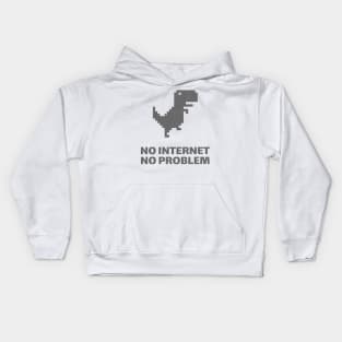 No Internet No Problem Dinosaur Kids Hoodie